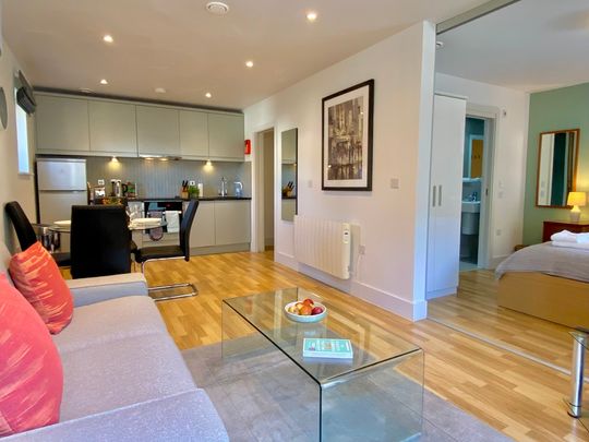 A fully furnished, one-bedroom apartment with a private balcony and allocated parking. Situated in central Cambridge and within walking distance to Cambridge train station. - Photo 1