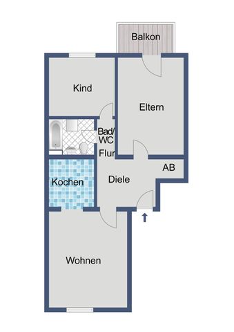 *WBS für 75 m² oder 3 ZKB erforderlich* Balkonwohnung für kleine Familie - Photo 2