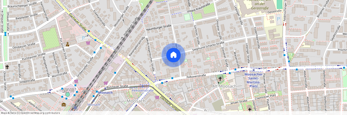 Siegmund-Schacky-Straße, 80993 München Moosach ca. 6, 8 km north-west of Munich-center