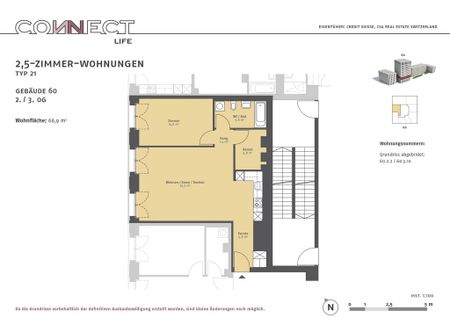 2.5 Zimmer, 66 m², 2. Stock - Foto 5