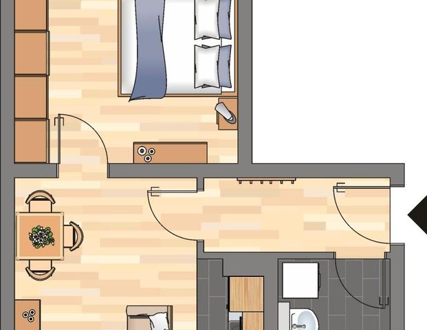 Demnächst frei! 1-Zimmer-Wohnung in Dortmund - Foto 1