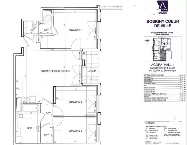 location Appartement T4 DE 76.6m² À BOBIGNY - Photo 1