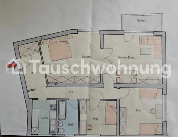 TAUSCHWOHNUNG 4 Zimmer, KDB mit Süd-West-Balkon - Foto 1