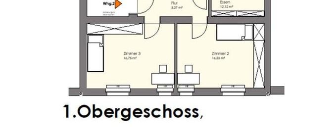 Wohnung, 2 Zimmer, Küche, Ess/Wohnbereich, Bad, Flur, Kellerraum - Foto 1