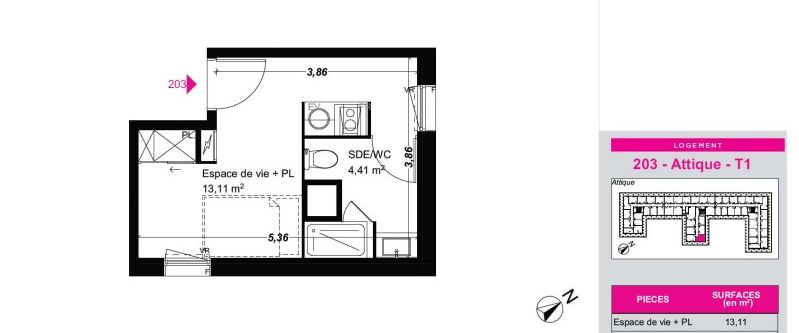Location Appartement 1 pièce 17m² FRANQUEVILLE ST PIERRE 76520 - Photo 1