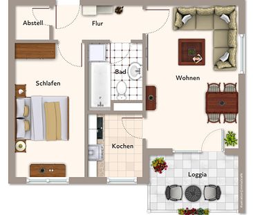 Renovierte 2-Zimmer-Mietwohnung mit Loggia und Duplex-Stellplatz - Foto 3