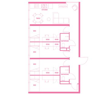 6 Bedroom Shared Bathroom, King Single Bed, High Floor - Photo 3