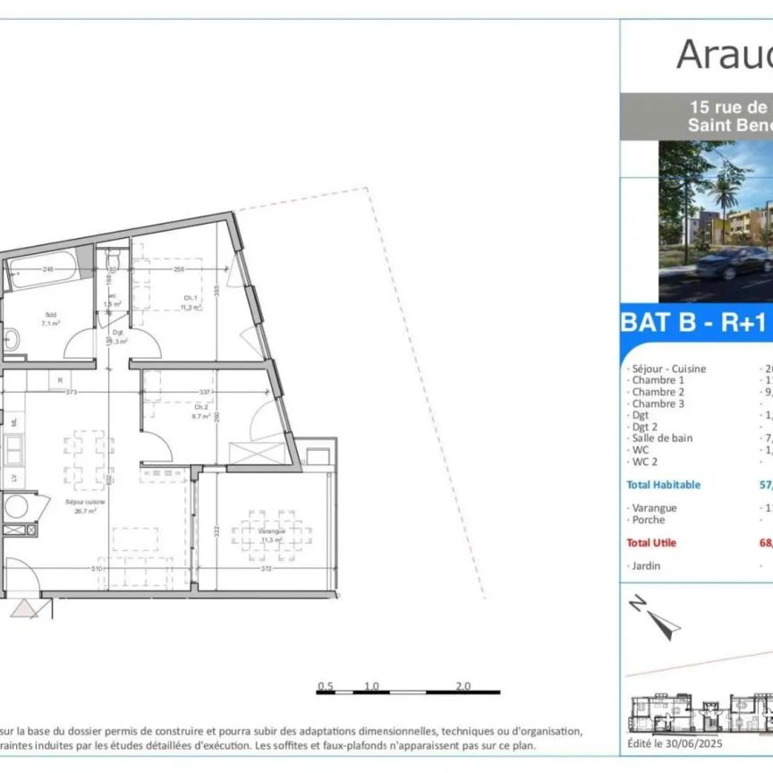 Appartement à louer 3 pièces 57.6m² - Photo 2