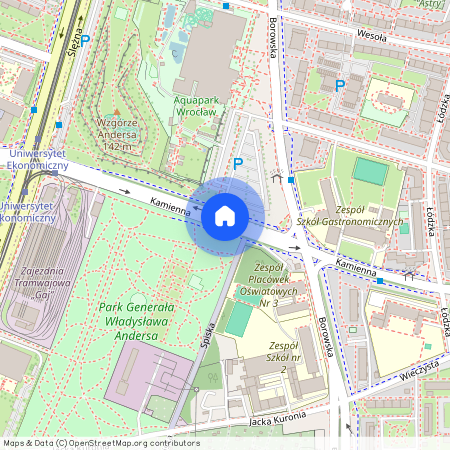 ul. Kamienna, Huby, Krzyki, Wrocław, dolnośląskie