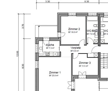 3.5 Zimmer, 70 m², 1. Stock - Foto 6