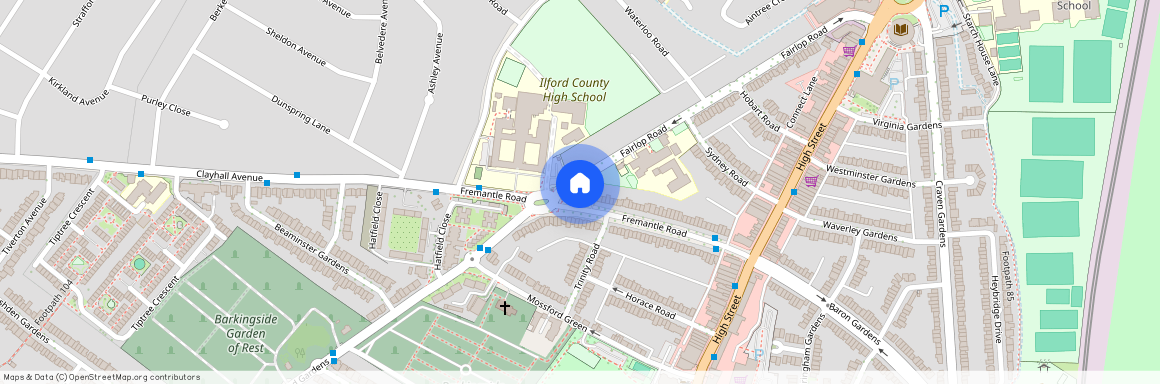 ( for LL) Fremantle Road (Barkingside), London, IG6