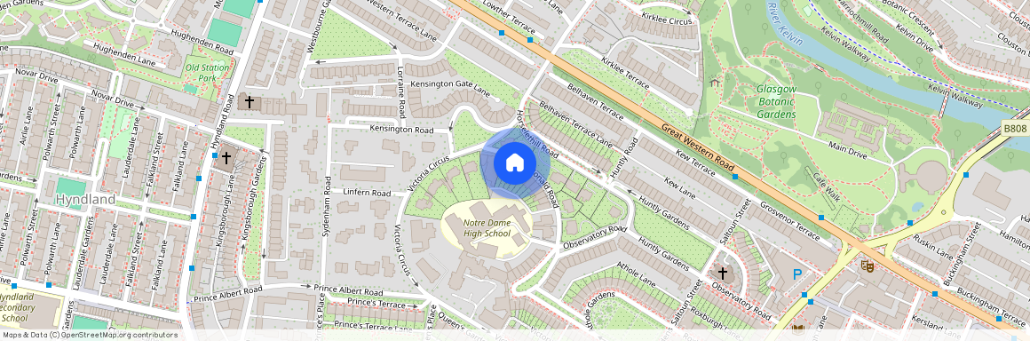 Flat upper ground right 21 Dundonald road, G12