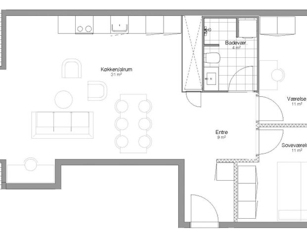 Lejlighed 35 - Hannemanns Alle 44G, 8 tv - Photo 1