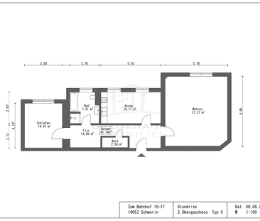 *Erstbezug* | Wo die Direktion zu Hause war | Hochwertig ausgestattete 2-Zimmer-Wohnung | Fahrstuhl - Photo 1