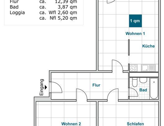 3 Zimmer Wohnung mit Balkon und Dusche sucht neue Mieter! - Foto 1