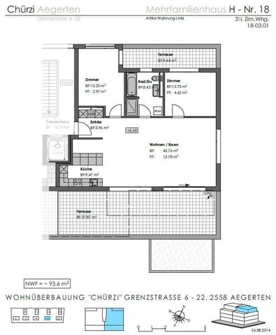 3.5 Zimmer, 93 m², 3. Stock - Foto 4