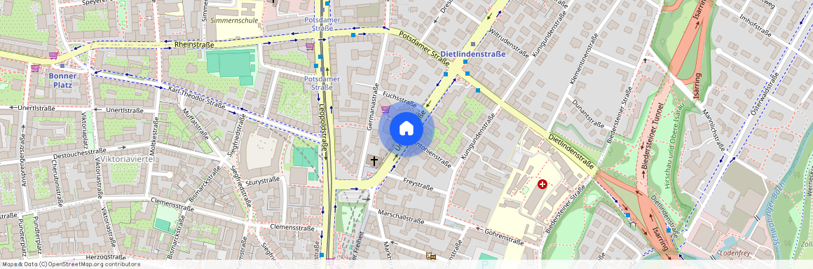 Ungererstraße, 80802 München Schwabing ca. 3, 0 km north of Munich-center