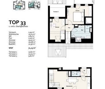 Miete: 3-Zimmer Maisonettewohnung in 1100 Wien mit mehreren Terrass... - Foto 4