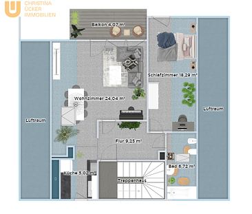 PERLE – 2 Zimmer DG Wohnung in gepflegtem 3 Familienhaus in ruhiger Lage in Jügesheim - Photo 1