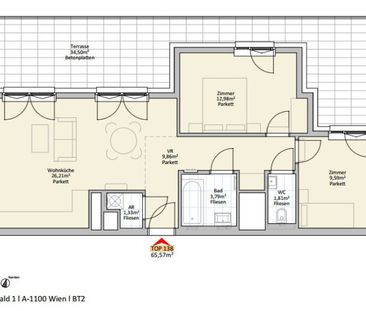 3 Zi Wohnung mit großer Terrasse im Dachgeschoss - nahe U1 (provisi... - Photo 1