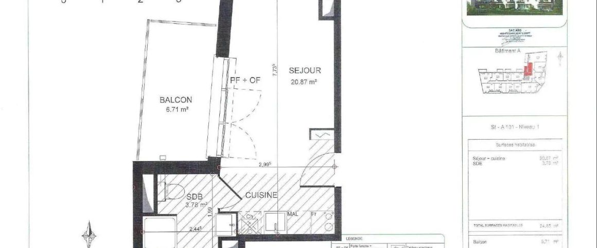 Appartement à louer 1 pièce 24.65m² - Photo 1