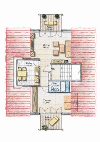 2.5 Zimmer, 77 m², 3. Stock - Photo 4