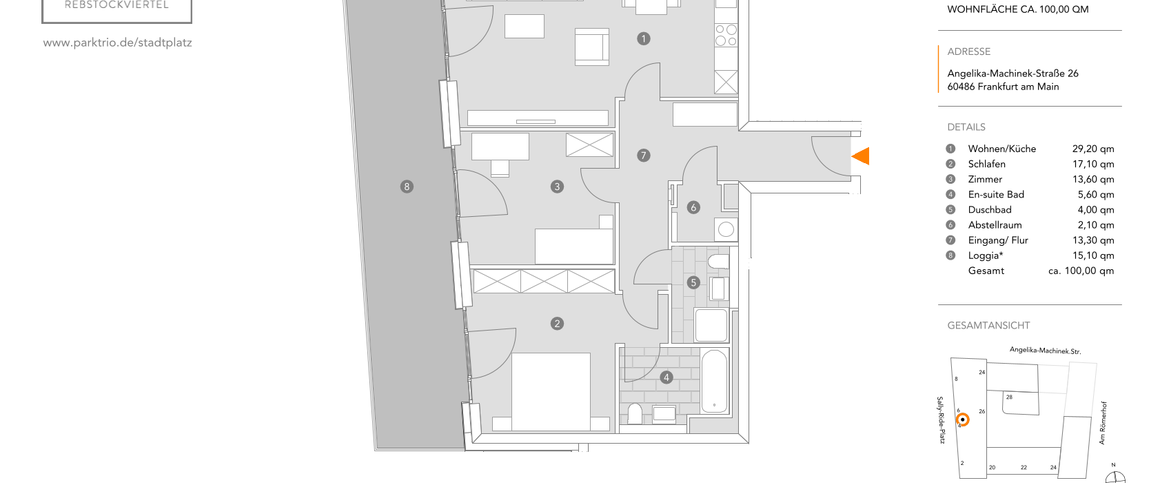 Moderne 3-Zimmer-Wohnung mit großer Loggia und viel Licht - Foto 1