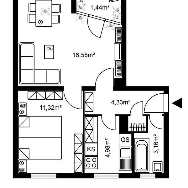 Gemütliche Single-Wohnung in zentraler Lage auf dem Heilsberg - Photo 1