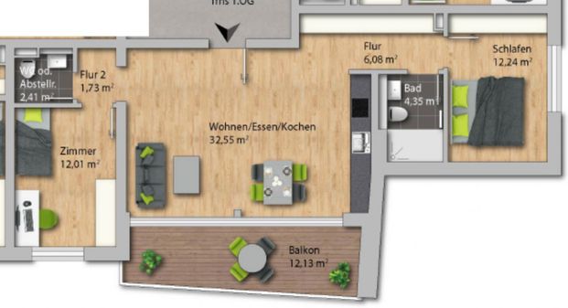 Exklusive Wohnung im Zentrum von Grenzach - 3 Zimmer-Wohnung (1. OG 0.4) - Foto 1