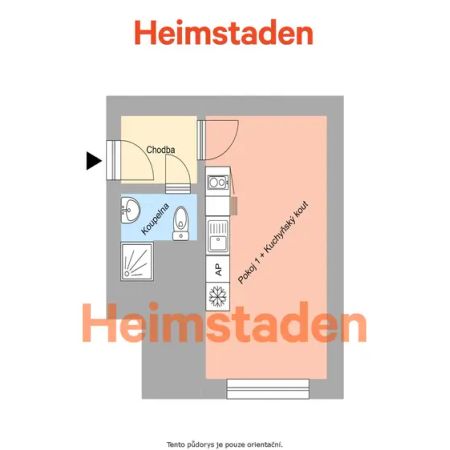 Pronájem bytu 1+kk 21 m - Fotografie 3