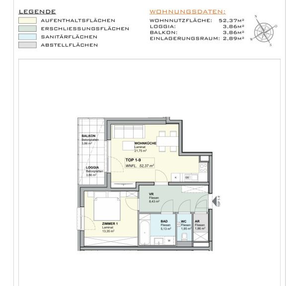 Moderne 2-Zi -Wohnung mit Balkon - Photo 1