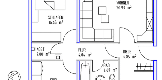 3 Zimmer, Küche, Bad, Loggia, 2.OG links - Photo 3