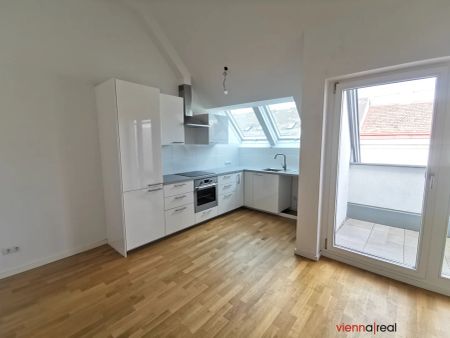 Helle 3-Zimmer Dachgeschosswohnung mit Terrasse, Klimaanlage, Kellerabteil und Fahrradraum nahe U3 Johnstraße/Meiselmarkt - Foto 4
