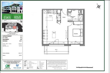 location Appartement T2 DE 45.61m² À BIGANOS - Photo 4