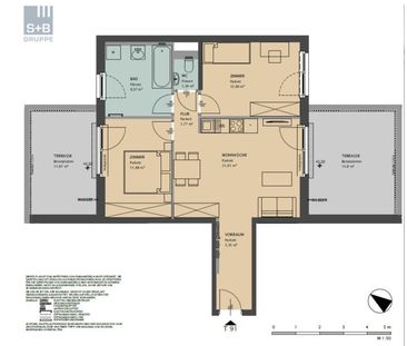 Moderne 3 Zi -Wohnung mit zwei großen Terrassen - nahe Milleniumcit... - Photo 6