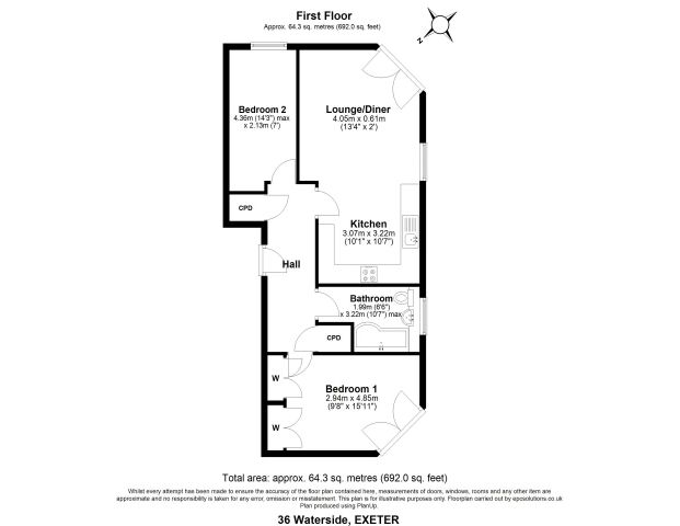 2 bed apartment to rent in Waterside, Haven Road, EX2 - Photo 1