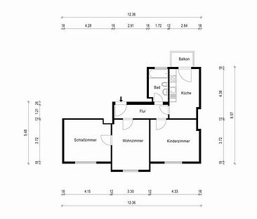 Rundum wohlfühlen: gemütliche 3-Zimmer-Wohnung mit Balkon <br> - Photo 1