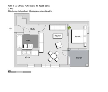 ruhig gelegene 1,5-Zimmer-Wohnung in Berlin Rudow - Foto 2