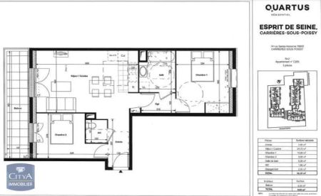 Appartement à louer 3 pièces 60.25m² - Photo 2