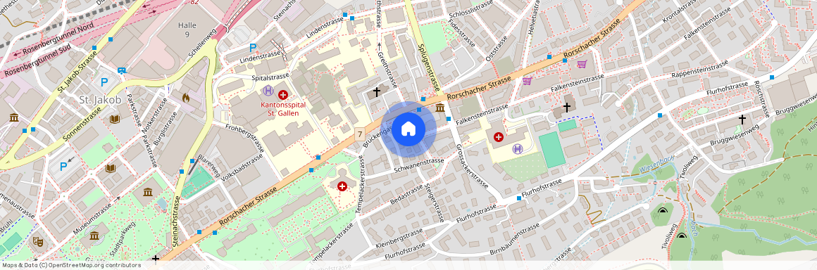 Scheibenackerstrasse 8, 9000 St. Gallen, Lageplan