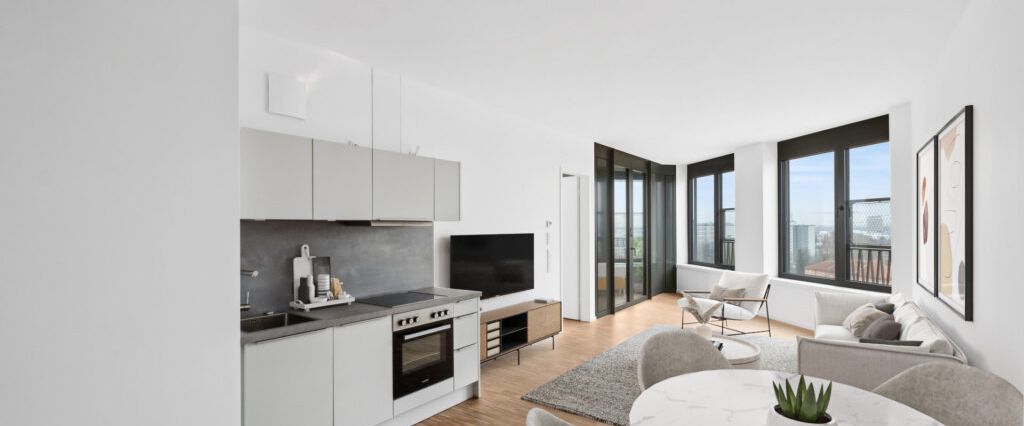 Live Modern, Live Central – Stilvolles 2-Raum-Apartment mit Loggia im ikonischen Spring Tower - Photo 1