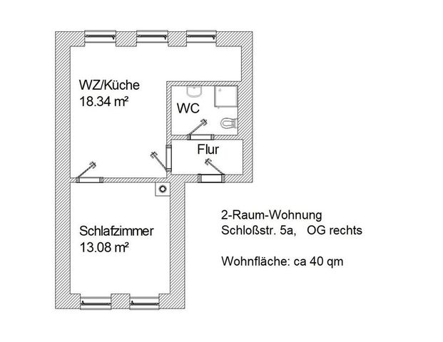 Kleine 2-Raum-Wohnung mit Miniküche - Foto 1