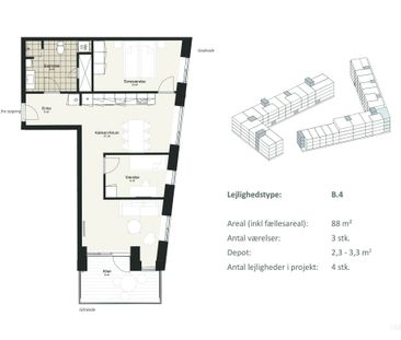Attraktiv lejebolig i Sporbyen, med gratis parkering og stor fælles... - Foto 4