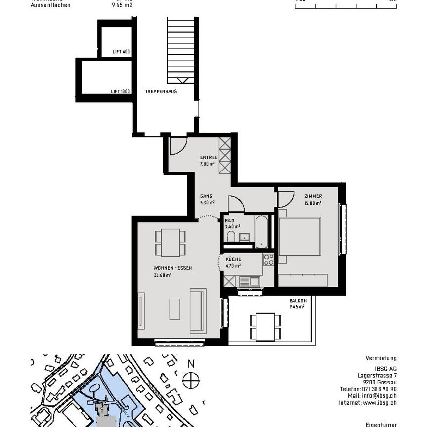 Schöne Single-Wohnung mit grossem Balkon - Foto 1