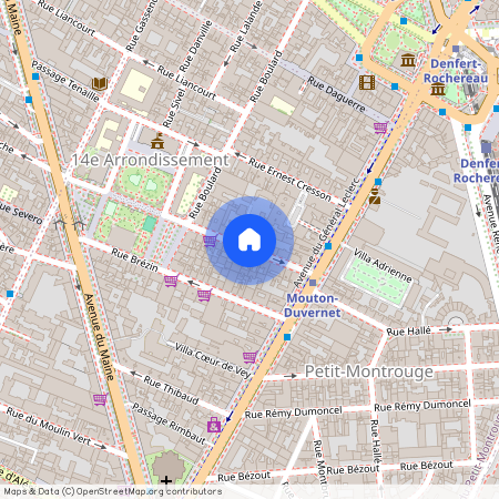 Rue Mouton Duvernet, entre Av du General Leclerc et Rue Boulard 75014 Paris (14e arrondissement)