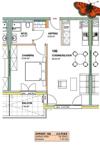 2 ½ PIÈCES - Avec balcon - Foto 4