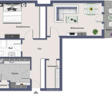 WG-Zimmer mit Balkon im Erstbezug nach Sanierung – Berlin-Tempelhof - Photo 1