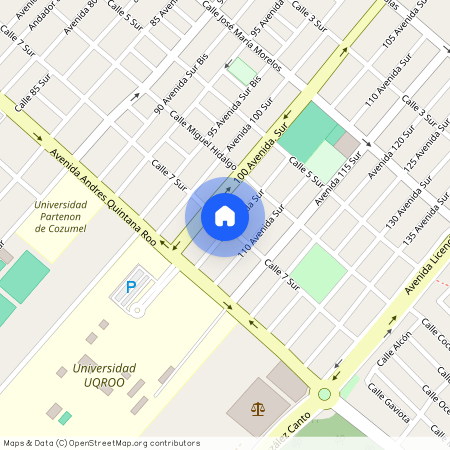 100 Avenida Sur por Calle 7 Sur y Avenida Andrés Quintana Roo, Departamento Planta Alta, 716, San Gervasio, Cozumel, Quintana Roo, 77667, México