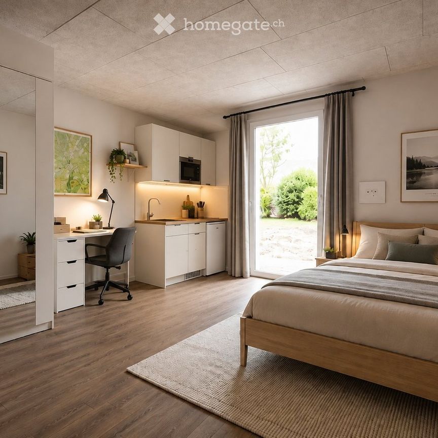 1 Zimmer Wohnung bei Biel | 100 m² Gemeinschaft & Garten - Foto 1