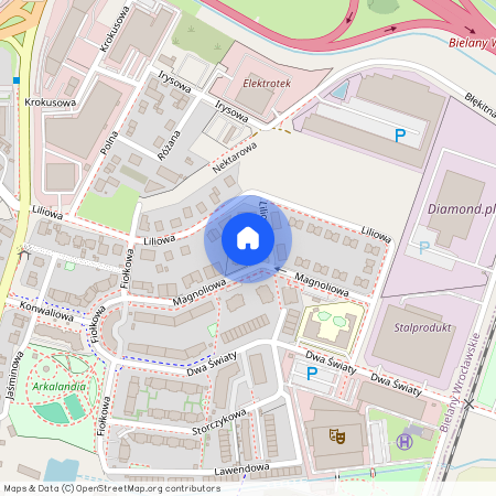 ul. Magnoliowa, Bielany Wrocławskie, Kobierzyce, wrocławski, dolnośląskie